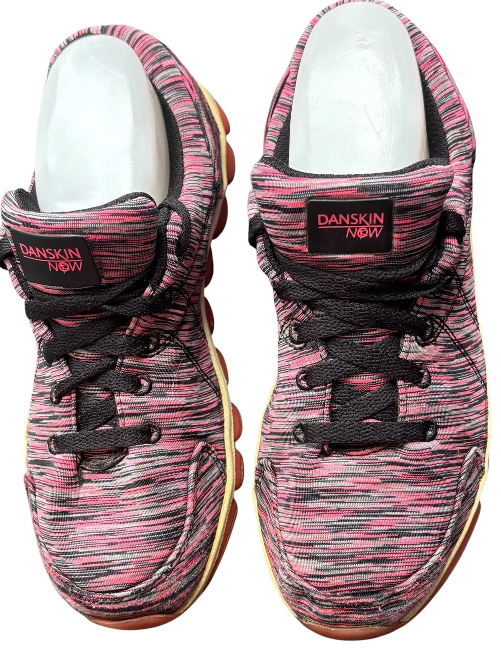 Danskin Now Space Dye Women's Memory Foam Athletic Sneakers, Pink & Black Sz 7